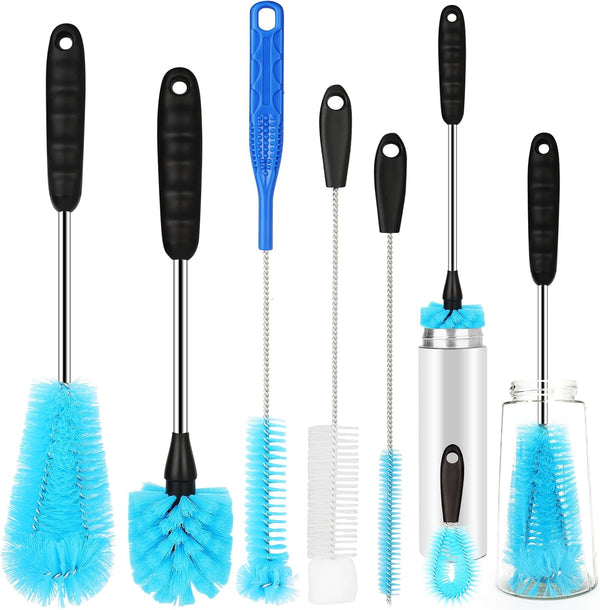 6 Pack Bottle Brush Cleaner Set, Long Handle Stainless Steel Water Bottle Cleaner for Washing Sport Bottles, Narrow
