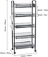 5 360 41 Inch Fruit Vegetable Basket Storage Cart Tier Snack Cart Stackable Metal Mesh Vegetable Organizer with Degree