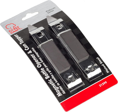 Chef Craft Select Iron Plated Bottle Opener/Can Tapper, Pack of 2, Grey
