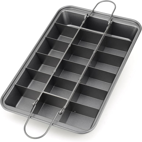 Kundalini Brownie Pan with Dividers - Non-stick Rectangular Baking Pan for Brownies and Cookies