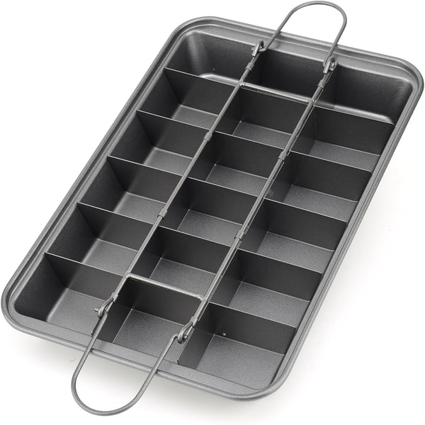 Kundalini Brownie Pan with Dividers - Non-stick Rectangular Baking Pan for Brownies and Cookies