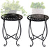 Aonagi 15" Tall Metal Plant Stand, 8" Wide Round Plant Stand for Flower