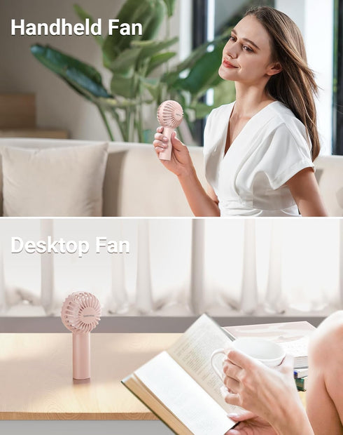 SWEETFULL Mini Portable Fan, Powerful Handheld Rechargeable Fan, 3 Speeds Personal Small Fan for Travel Makeup