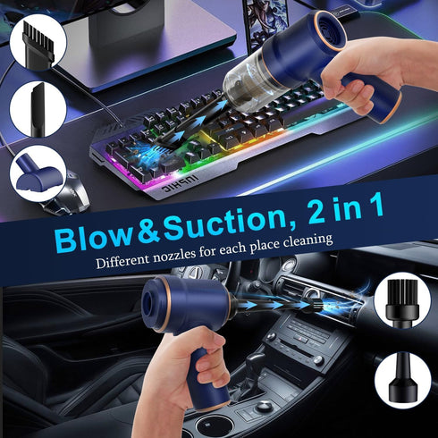 Handheld Car Vacuum Cleaner, 9000Pa High Power Wet and Dry Vacuum with LED Light and Multi-Nozzles for Home