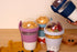 4 Pack 20 oz Set 4 Salda Breakfast On the Go Cups, Take and Go Yogurt Cup with Topping Cereal Cup with spoon, Overnight