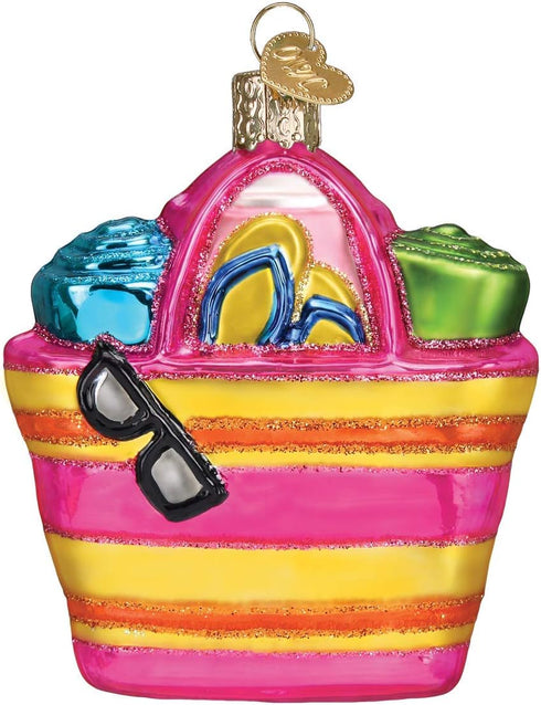 Old World Christmas Beach Bag Glass Blown Ornaments for Christmas Tree