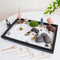 Zen Garden for Desk, Mini Japanese Desktop Sand Office Miniature Zen Garden Box with Lid Kit