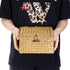 Hipiwe Wicker Shelf Basket Bin with Lid Square Handwoven Seagrass Box Decorative Household Storage Container