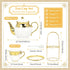 Set, Set 20 Set, Sets Sets Deco,1000ML Porcelain Tea Large Ceramic Tea for Adults with Metal Holder, Pcs European Tea