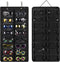 AROUY Sunglasses Organizer with 16 Felt Slots, Dust Proof Wall Pocket Glasses Holder, Black, Sturdy Rope and Metal Hook