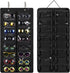AROUY Sunglasses Organizer with 16 Felt Slots, Dust Proof Wall Pocket Glasses Holder, Black, Sturdy Rope and Metal Hook