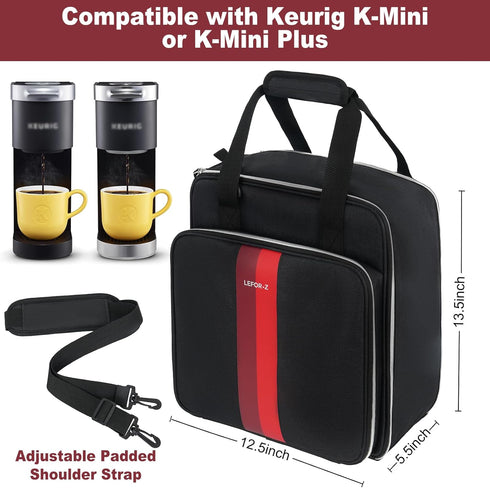 Coffee Maker Travel Bag for Keurig K-Mini, Single Serve Brewer Carrying Case with Multiple Pockets
