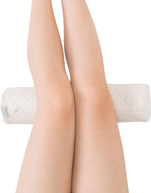 Comfort Memory Foam Neck Roll and Cervical Bolster Pillow - Removable Washable Cover for Spine and Neck Support