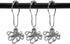 Set of 12 Octopus Shower Curtain Hooks, Decorative Stainless Steel Rustproof Brushed Nickel Rings for Bathroom