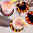 Cute Cartoon Mouse Drink Coasters Set of 6, Red Yellow Absorbent Ceramic Cup Mat for Coffee Table Protection