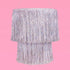16" xo, Fetti Fringe Tinsel Chandelier - Iridescent Silver Foil, | Bachelorette Party Decorations, Birthday Photo Booth