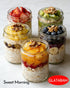 16 OZ 4Pack, Jars(4-2) Overnight Oats Jars with Lids, Glass Meal Prep Containers, Airtight Mason Jars for Breakfast