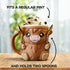 FUNKY WIZARD 16 oz Highland Cow Ice Cream Pint Holder with Hoof Slots to Hold Your Spoon, for Pints, Leak-Proof