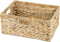Large Wicker Basket, Water Hyacinth Wicker Storage Basket for Organizing, Rectangular Basket with Handles