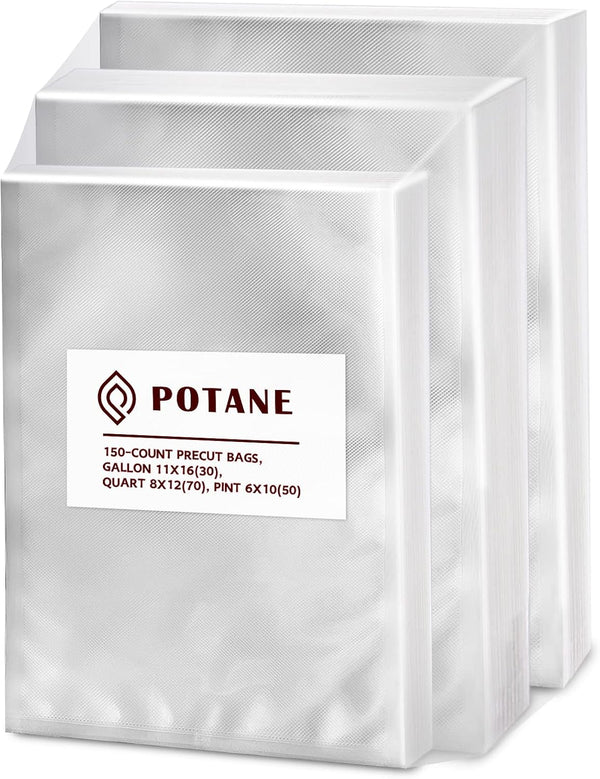 Vacuum Sealer Bags, Heavy Duty Commercial Grade, Precut 150 Gallon 11x16, Quart 8x12, Pint 6x10, Smell-Proof, Puncture