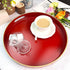 13 Inch Red Decorative Tray, Serving Tray with Handles, Round Decorative Tray for Coffee Table, Plastic Tray