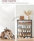 VASAGLE 5 Tier Shoe Rack, Shoe Organizer for Entryway, Holds 12-16 Pairs, with 4 Fabric Shelves, Rustic Brown and Black
