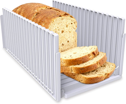 Bread Slicer for Homemade Bread, Adjustable Thickness Slicing Guide, Foldable Portable Bread