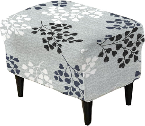 CRFATOP Ottoman Chair Cover Large Ottoman Chair Slipcovers Printed Rectangle Storage Stool