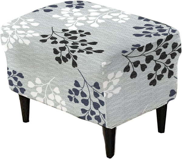 CRFATOP Ottoman Chair Cover Large Ottoman Chair Slipcovers Printed Rectangle Storage Stool