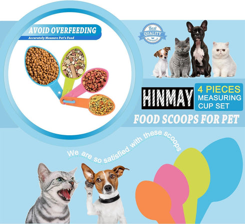 Pet Food Scoops Plastic Measuring Cups Set for Dog, Cat, and Bird Food (Random Color)