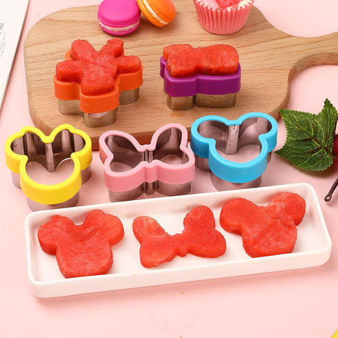 Multicolor 7-Piece Cookie Cutter Set - Stainless Steel Head, Bow, Shoes, Gloves Shapes - Dishwasher Safe