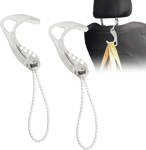 Gear Hook Clear 2-Pack, Lightweight S Hook for Backpacks and Closet Storage, Indoor/Outdoor Use