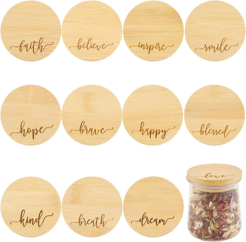 Tessco for you 12 Pieces Yogurt Jar Lids Inspirational Yogurt Bamboo Lids