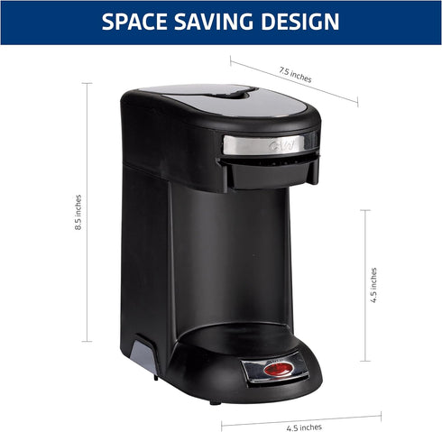 Café Valet Single Serve Coffee Maker, Brews 10 Ounces of Coffee or Hot Water, Compatible Coffee Packs