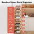 3 Closet Tier Natural Bamboo Shoe Rack,Foldable Space Saving Shoe Storage Organizer,Easy Assembly & Strong Design Shoes