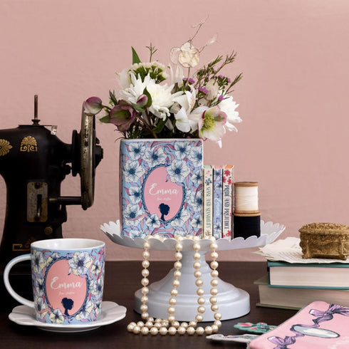 Emma) Steel Mill & Co Original Book-Shaped Decorative Vase, Ceramic Vases for Home Decor, Cute Bookshelf Decor, Unique