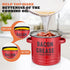 46OZ Bacon Grease Container with Strainer - Large Red Kitchen Oil Storage Can, Food Saver Bin with Lid | Farmhouse