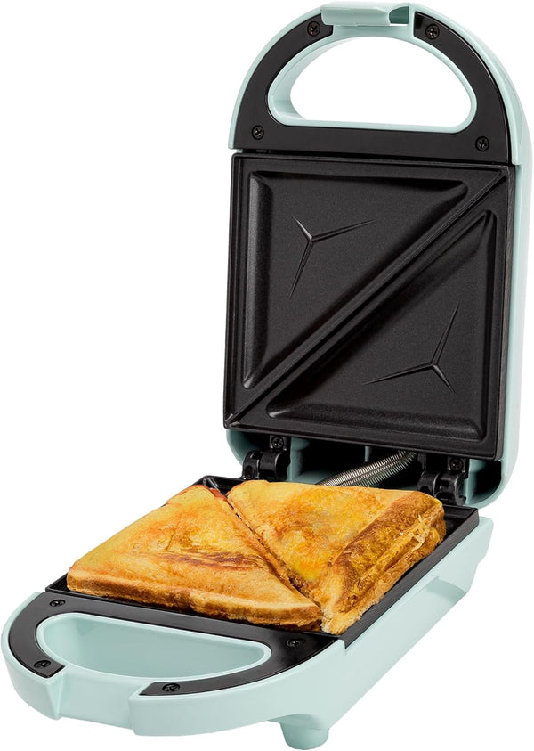 Tasty Mini Sandwich Maker, Makes Sandwiches, Paninis, Grilled Cheese, 600W, Aqua