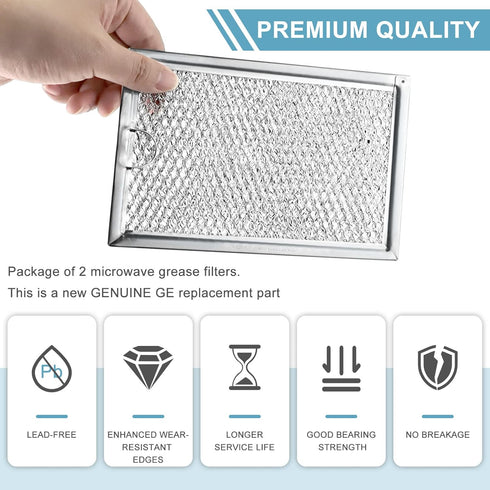 WB06X10309 Microwave Oven Grease Filter - 7-5/8 x 5" Compatible with GE WB06X10359 Microwave Filter Replacement Parts