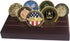 4 Rows Coin Holder, US Army Military Collectible Challenge Coin Display Case, Holds 12-16 Coins