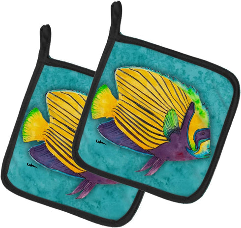 Caroline's Treasures 8674PTHD Tropical Fish Pair of Pot Holders, Kitchen Heat Resistant, 7 1/2 x 7 1/2
