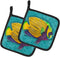 Caroline's Treasures 8674PTHD Tropical Fish Pair of Pot Holders, Kitchen Heat Resistant, 7 1/2 x 7 1/2