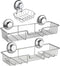 iPEGTOP 3in1 Suction Cup Shower Caddy Bath Wall Shelf + Soap Dish Holder, Rustproof Stainless Steel Bathroom Storage