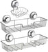 iPEGTOP 3in1 Suction Cup Shower Caddy Bath Wall Shelf + Soap Dish Holder, Rustproof Stainless Steel Bathroom Storage