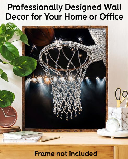 The Money Shot Diamond Basketball Hoop: 11x14 Unframed Poster - Luxury Hoop for Hoopers, Game Room Decor