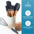6 Pieces Baking Utensils Set - Dark Grey Silicone Spatula Set, 3 Spatulas, 2 Pastry Brushes, 1 Whisk - Gift for Women