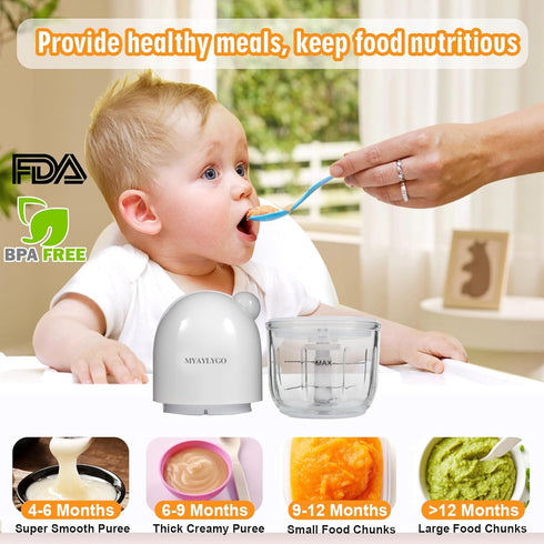 MYAYLYGO Baby Food Processor, Baby Food Maker Gift for Homemade Food, Purees, Meat, Vegetable, Fruit