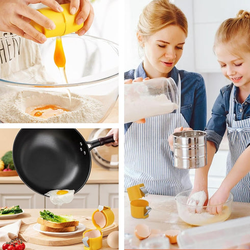 3 PCs Egg Shell Opener Egg Separator for Raw Eggs, Upgraded Stainless Steel Egg Cutter Egg Cracker Tool for Raw