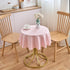 40 Inch 26" Round Valentines Tablecloth Pink Jacquard Small Table Cloths Up to Dia Tables Waterproof Washable Soft