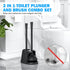 Toilet Plunger and Brush Set, Silicone Bowl Brush and Heavy Duty Toilet Plunger with Ventilated Holder